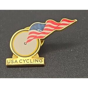 USA Cycling Event Lapel Hat Pin Goldtone